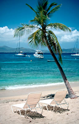Your loungers await you on Cooper Island